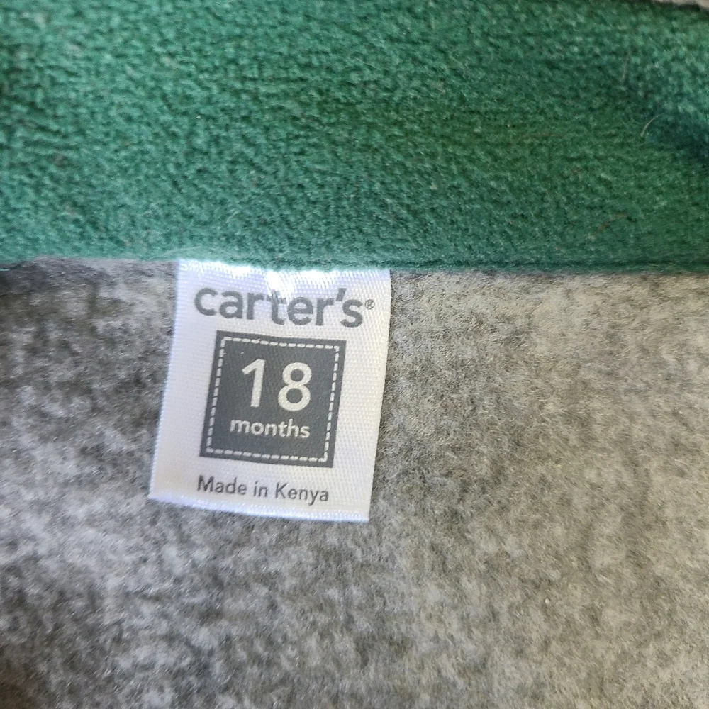 4/$15 Grey carter's quarter zip fleece 18m